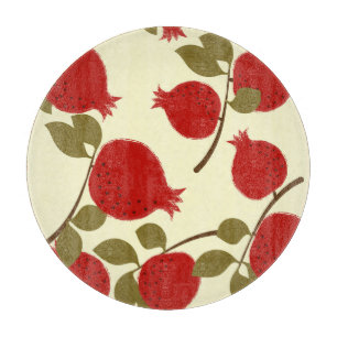 Tabla De Cortar Frutas granadas: fondo amarillo Personalizado
