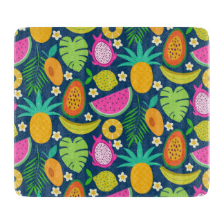 Tabla De Cortar Frutas tropicales de piña plátano sandía