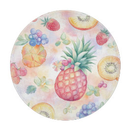 TABLA DE CORTAR FRUTAS TROPICALES PASTEL COLORIDAS