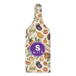Tabla De Cortar Frutas y verduras con iniciales personalizadas
