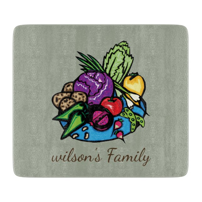 Tabla De Cortar Frutas y verduras naturales personalizadas (Anverso)
