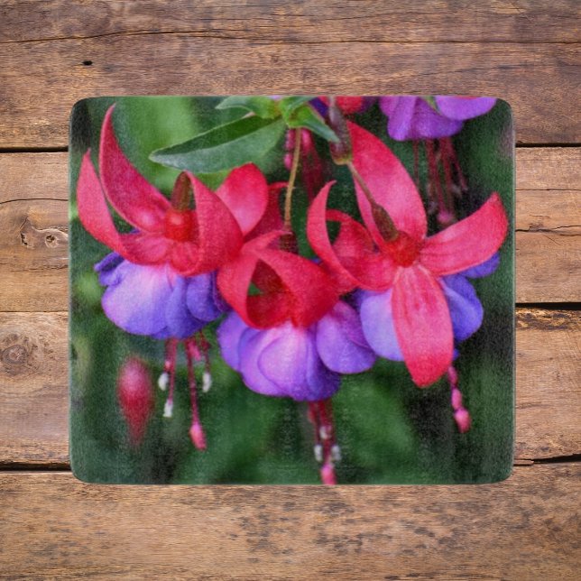 Tabla De Cortar Fuchsia púrpura con floral Sepúlceras rosas (In Situ)