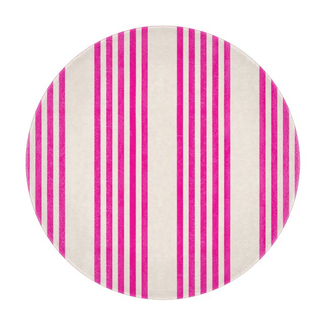 Tabla De Cortar Fuchsia y beige cinco rayas (Anverso)