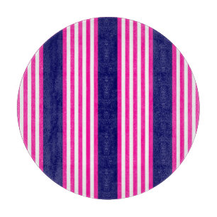 Tabla De Cortar Fuchsia y cinco rayas blancas con azul
