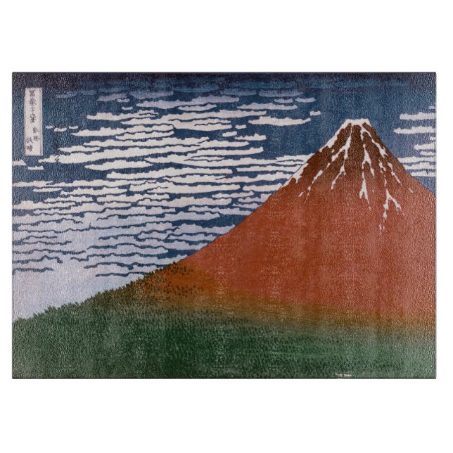 Tabla De Cortar Fuji Rojo, El Volcán Aka Fujiyama Katsushika Hokus (Anverso)