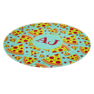 Tabla De Cortar Fun Pepperoni Pizza Slices Patrón de Comida