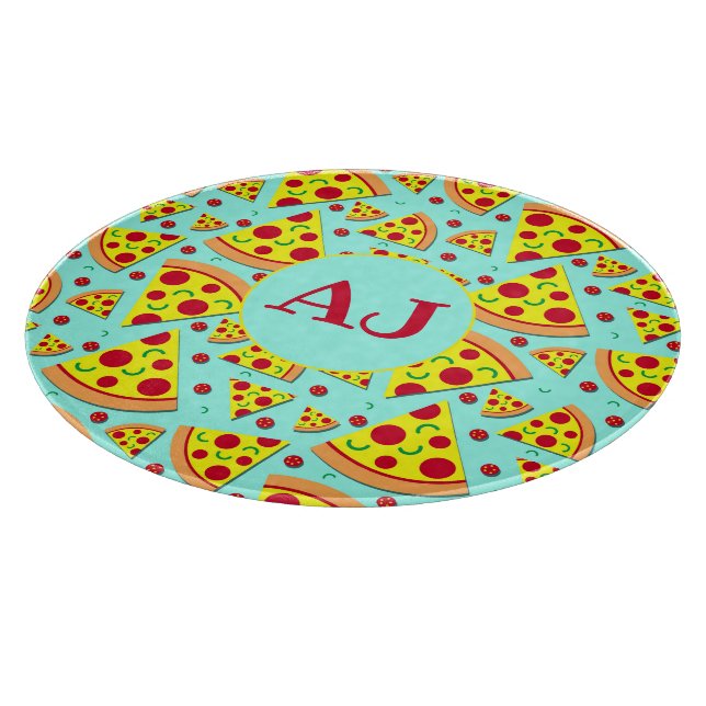Tabla De Cortar Fun Pepperoni Pizza Slices Patrón de Comida (Borde)