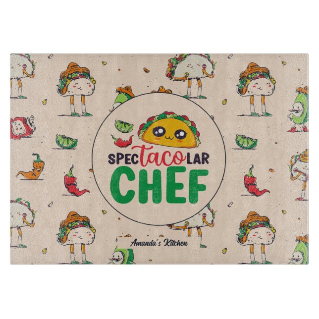 Tabla De Cortar Fundadoso chef mexicano de comida Cinco De Mayo (Anverso)