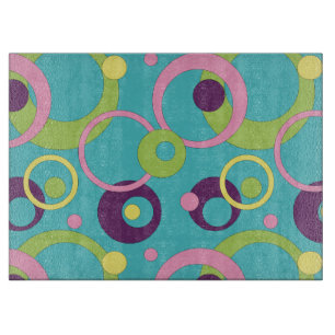 Tabla De Cortar Funky Blue Circles Glass Cutting Board