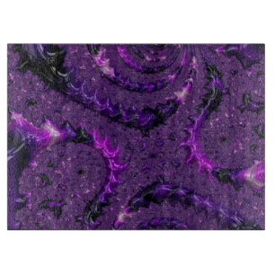 Tabla De Cortar Funky Bold Boho Purple Digital Resumen Fractal