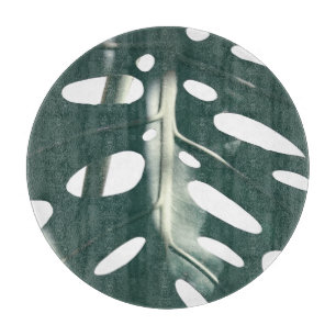 Tabla De Cortar Funky planta de queso suizo verde pálido