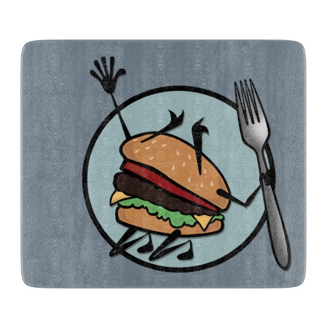 TABLA DE CORTAR FUNNY CHEESEBURGER SQUARE CUTTING BOT (Anverso)