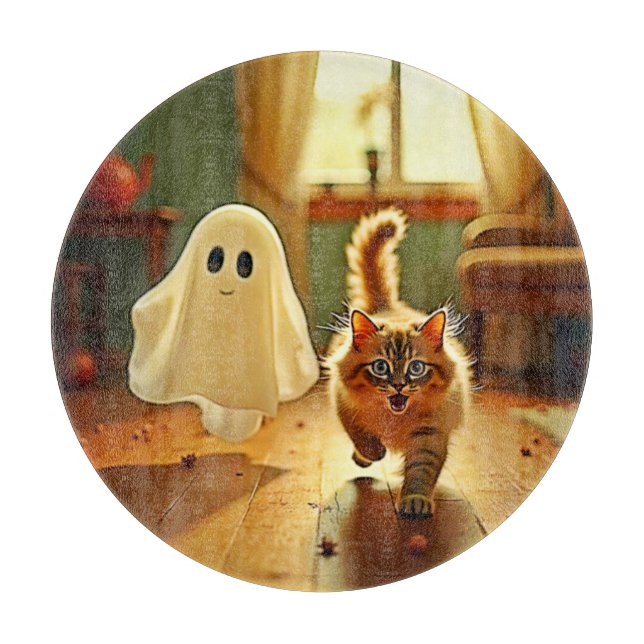 Tabla De Cortar Funny Kitten Spooky Friend (Anverso)