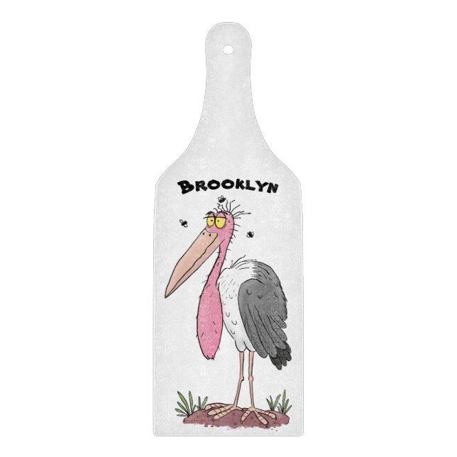 Tabla De Cortar Funny marabou stork personalizado (Anverso)