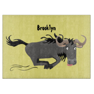 Tabla De Cortar Funny Wildebeest corriendo ilustracion personaliza