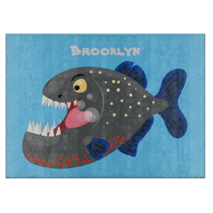 Tabla De Cortar Furioso ilustracion personalizado de piranha