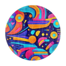 Tabla De Cortar Fusión geométrica abstracta colorida