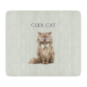 Tabla De Cortar Gafas Mint Purple Marrón Cool Cat