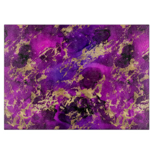 Tabla De Cortar Galaxia de mármol rosa y dorado impresionante