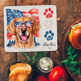 Tabla De Cortar Galletas Divertidas Rojo Blanco Azul para Perro Re