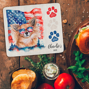 Tabla De Cortar Galletas para Perro Chihuahua de Pelo Largo Rojo B