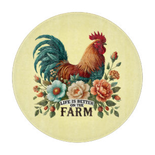 Tabla De Cortar Gallo de vida de granja linda