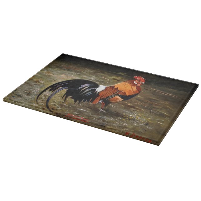 Tabla De Cortar Gallo/Galo/Rooster (Borde)