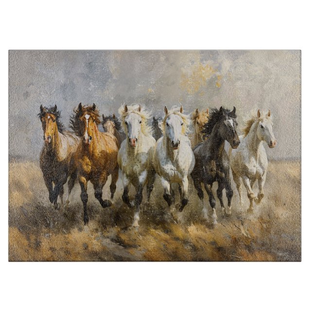 Tabla De Cortar Galloping Mustang Pintura (Anverso)