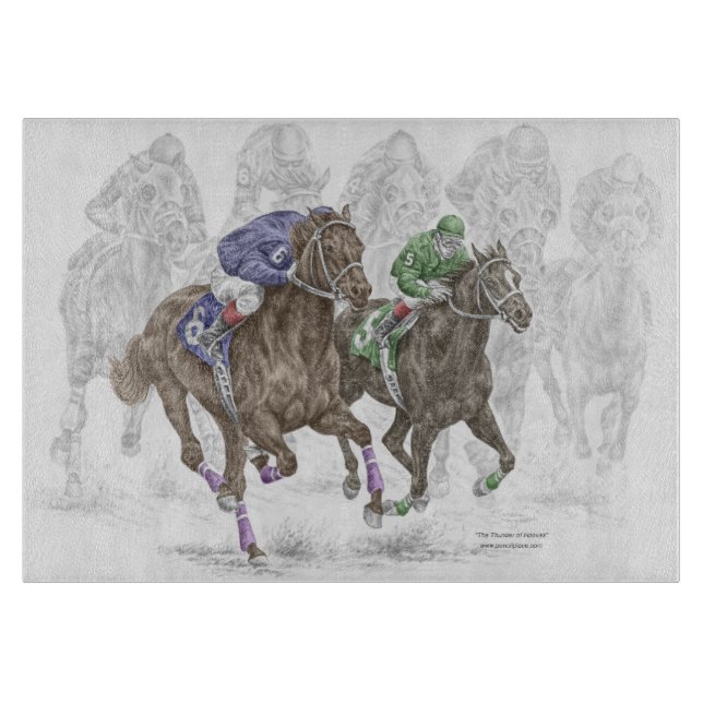 Tabla De Cortar Galloping Race Horses (Anverso)