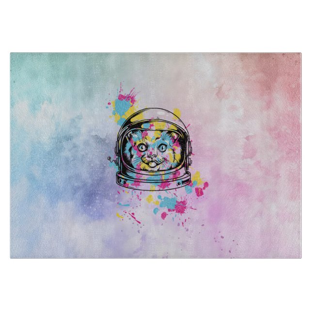 Tabla De Cortar Gata Astronauta (Anverso)