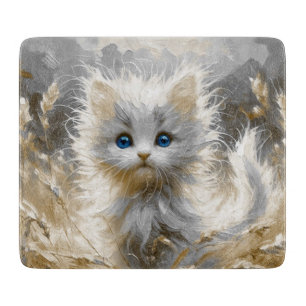 Tabla De Cortar Gatito blanco preciado
