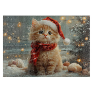 Tabla De Cortar Gato Angora Turco Navidad Vintage Playa
