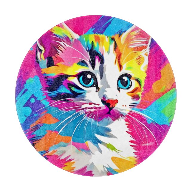 Tabla De Cortar Gato arcoiris: retrato vivo (Anverso)