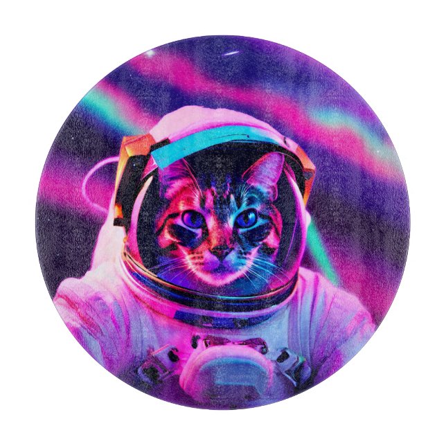 Tabla De Cortar gato astronauta (Anverso)