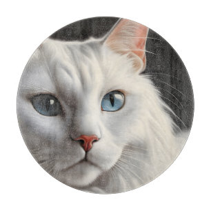 Tabla De Cortar Gato blanco