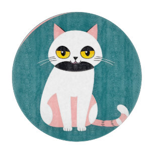 Tabla De Cortar Gato con colores atrevidos y una expresión alegre