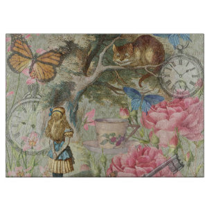 Tabla De Cortar Gato de Cheshire de Alicia Jardín del Árbol de Won