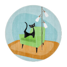 Gato de estilo moderno retro de mediados de siglo