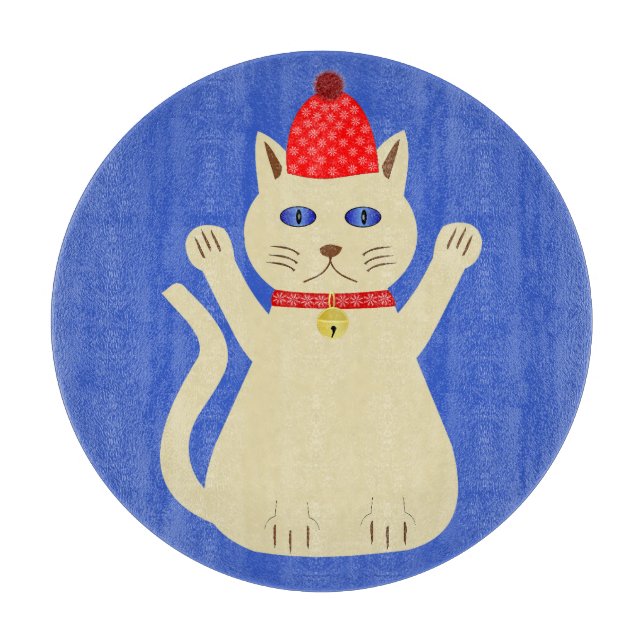 Tabla De Cortar Gato de Navidad Adorable (Anverso)