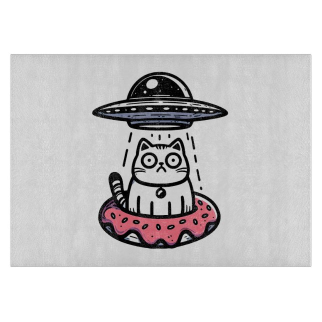 Tabla De Cortar Gato Donut OVNI (Anverso)