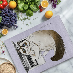Tabla De Cortar Gato esponjoso Ragdoll Lavanda Portátil Divertido