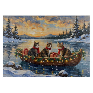 Tabla De Cortar Gato Maine Coon Navidad Barco Fiesta