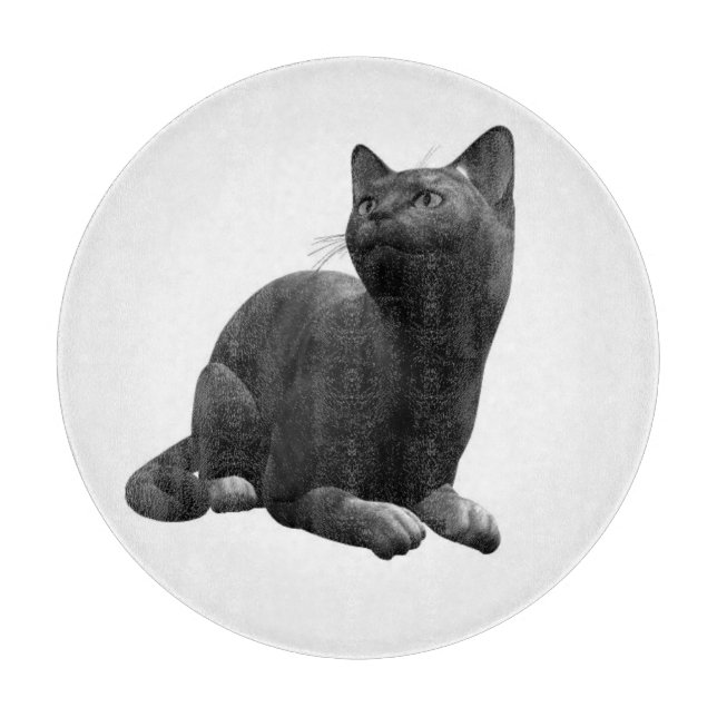 Tabla de cortar gato negro (Anverso)