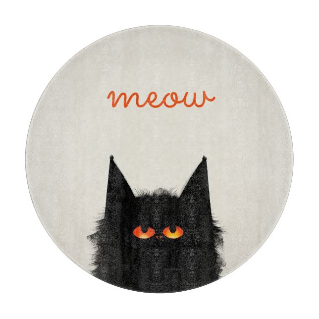 Tabla De Cortar Gato negro gruñón (Anverso)