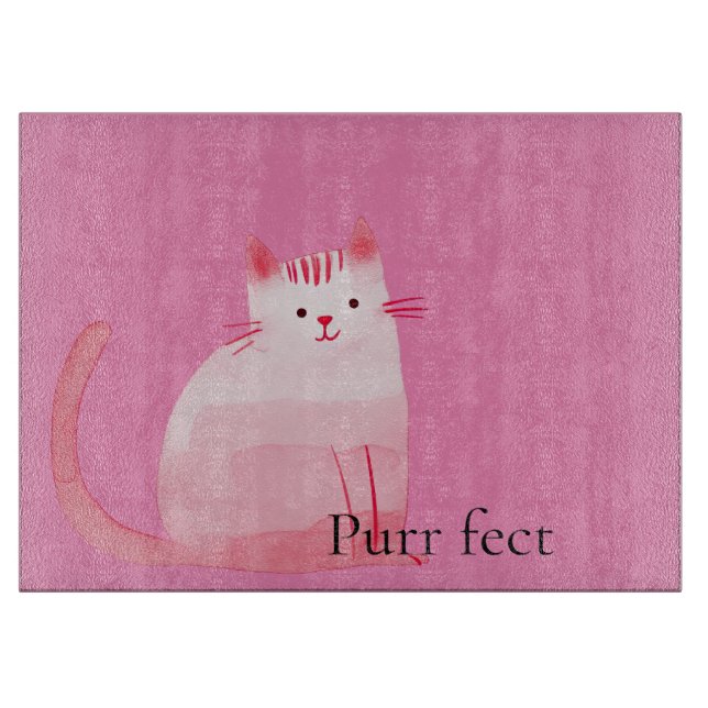 Tabla De Cortar Gato Pink Purrfect (Anverso)