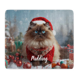 Tabla De Cortar Gato Ragdoll Festivo Navidad Personalizado