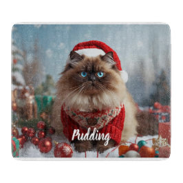 Tabla De Cortar Gato Ragdoll Festivo Navidad Personalizado 
