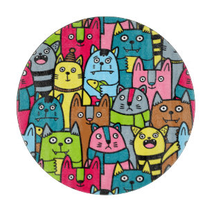 Tabla De Cortar Gato y gatitos