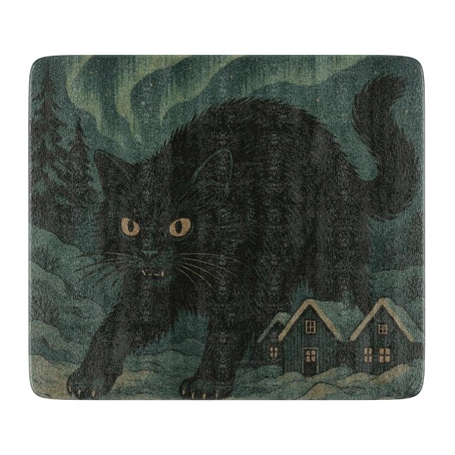 Tabla De Cortar gato yule de Navidad islandés (Anverso)