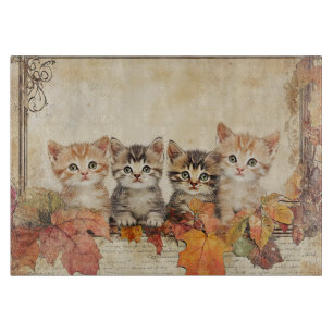 Tabla De Cortar Gatos de Otoño #1